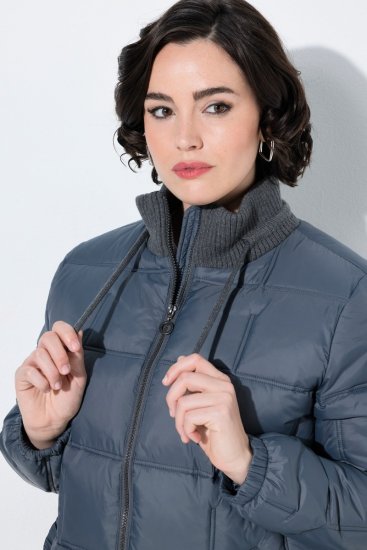 Ulla Popken 851791 Gewatteerd jack Donkerblauw - Jassen - Grote maten jassen voor dames