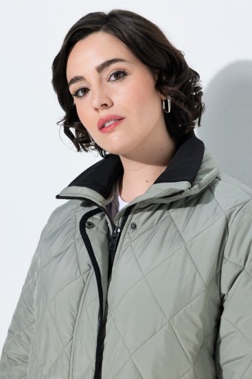 Ulla Popken 851792 Regenjas Olijfgroen - Jassen - Grote maten jassen voor dames