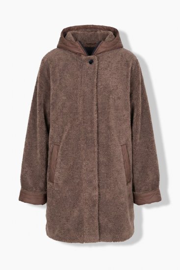 Ulla Popken 851809 Teddy jack Lichtbruin - Jassen - Grote maten jassen voor dames