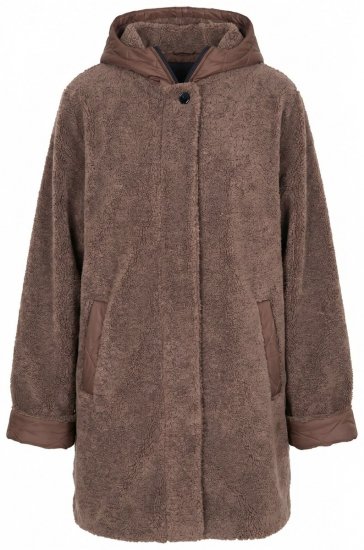 Ulla Popken 851809 Teddy jack Lichtbruin - Jassen - Grote maten jassen voor dames