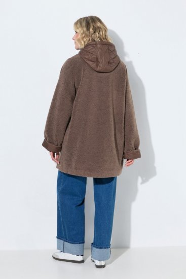 Ulla Popken 851809 Teddy jack Lichtbruin - Jassen - Grote maten jassen voor dames
