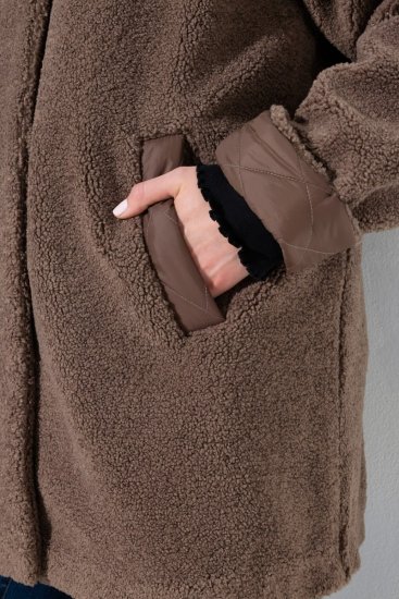 Ulla Popken 851809 Teddy jack Lichtbruin - Jassen - Grote maten jassen voor dames