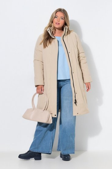 Ulla Popken 851811 Gewatteerde jas Beige - Jassen - Grote maten dames jassen