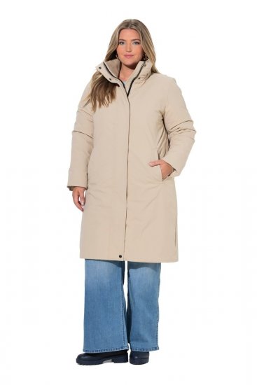 Ulla Popken 851811 Gewatteerde jas Beige - Jassen - Grote maten dames jassen