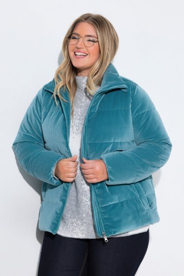 Ulla Popken 851819 Corduroy jack Grijs - Jassen - Grote maten jassen voor dames