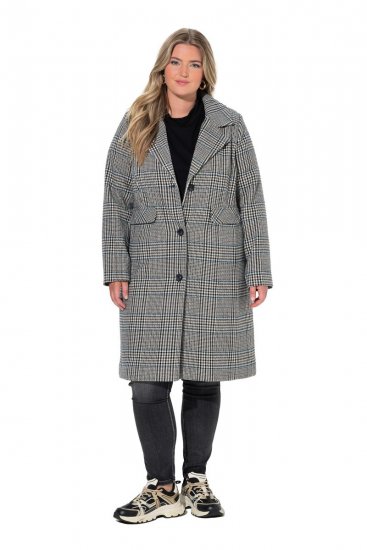 Ulla Popken 851826 Wollen jas Gebroken wit - Jassen - Grote maten dames jassen