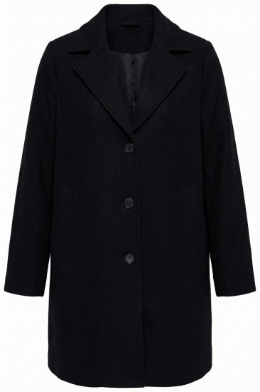 Ulla Popken 851829 Wollen jas Zwart - Jassen - Grote maten dames jassen