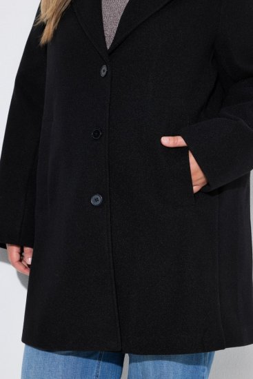 Ulla Popken 851829 Wollen jas Zwart - Jassen - Grote maten dames jassen