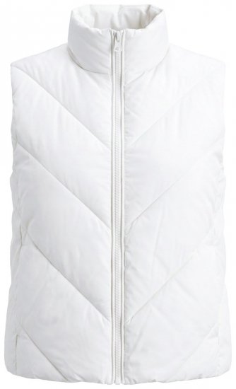 Ulla Popken 851833 Gewatteerd vest met opstaande kraag Gebroken wit - Bodywarmers - 