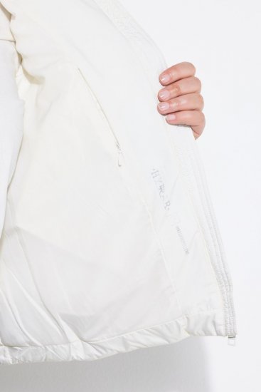 Ulla Popken 851833 Gewatteerd vest met opstaande kraag Gebroken wit - Bodywarmers - 