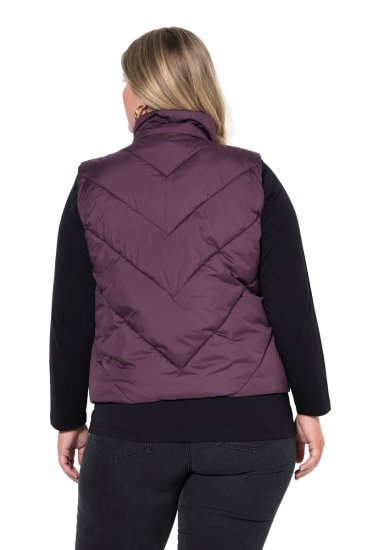 Ulla Popken 851833 Gewatteerd vest met opstaande kraag Bruin - Bodywarmers - 
