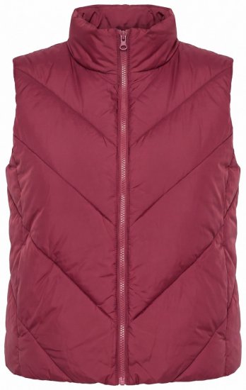 Ulla Popken 851833 Gewatteerd vest met opstaande kraag Rood - Bodywarmers - 