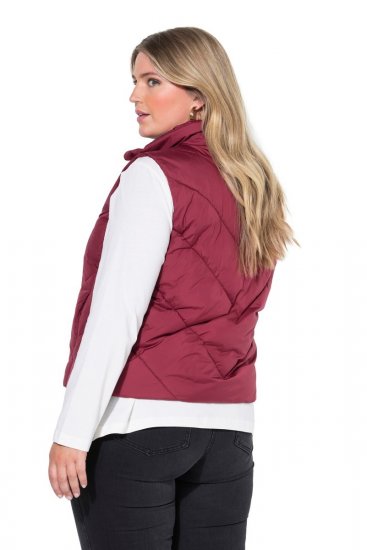 Ulla Popken 851833 Gewatteerd vest met opstaande kraag Rood - Bodywarmers - 