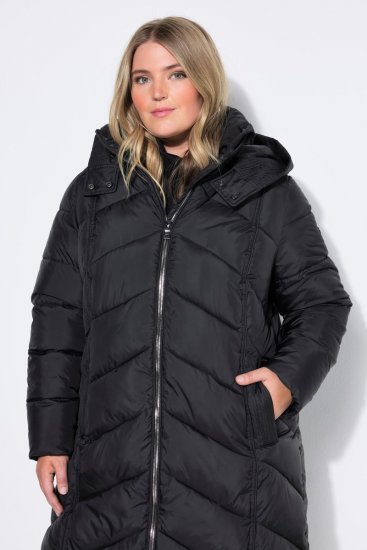 Ulla Popken 851842 Gewatteerde jas Zwart - Jassen - Grote maten dames jassen