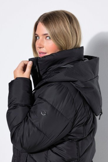 Ulla Popken 851842 Gewatteerde jas Zwart - Jassen - Grote maten dames jassen