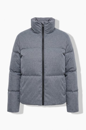 Ulla Popken 851854 Gewatteerd jack Grijs gemêleerd - Jassen - Grote maten jassen voor dames