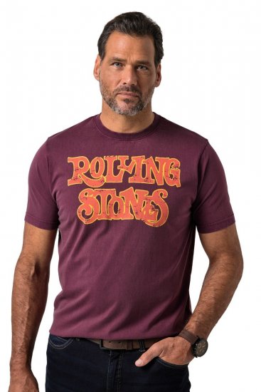 JP1880 851910 Rolling Stones Vintage Logo T-shirt Aubergine - Band T-shirts - Band t-shirts vanaf 2XL