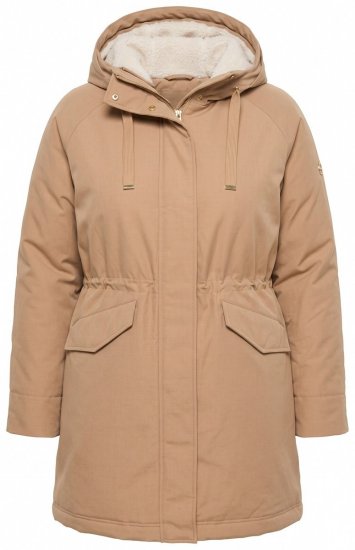 Ulla Popken 852028 Parka Beige - Jassen - Grote maten dames jassen