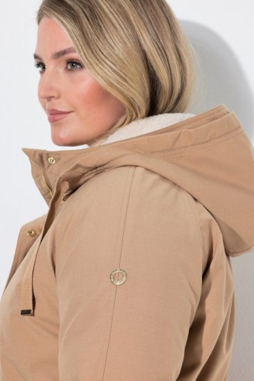 Ulla Popken 852028 Parka Beige - Jassen - Grote maten dames jassen