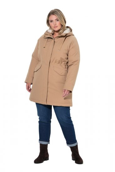 Ulla Popken 852028 Parka Beige - Jassen - Grote maten dames jassen