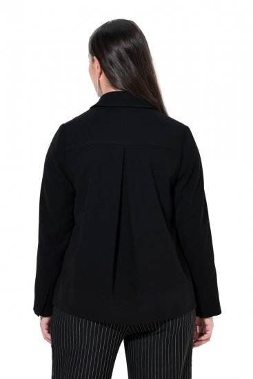 Ulla Popken 852167 Blazer met overhemdkraag Zwart - Blazers - Damesblazers in grote maten