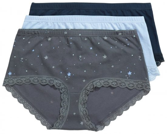 Ulla Popken 852249 Slips 3-pack Antraciet - Slips - 