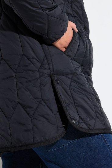 Ulla Popken 852413 Gewatteerd jack Zwart - Jassen - Grote maten jassen voor dames