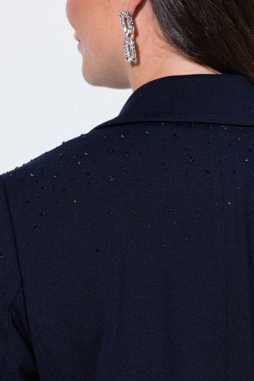 Ulla Popken 852498 Blazer met strass Donkerblauw - Blazers - Damesblazers in grote maten