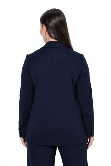Ulla Popken 852498 Blazer met strass Donkerblauw - Blazers - Damesblazers in grote maten
