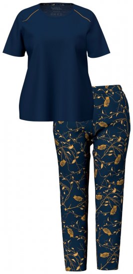Ulla Popken 852577 Pyjama met print Donkerblauw - Pyjama's en Loungewear - 
