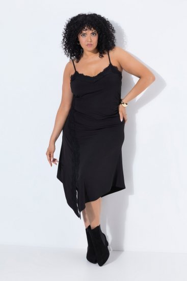 Ulla Popken 852636 Wikkeljurk Zwart - Jersey jurken - 
