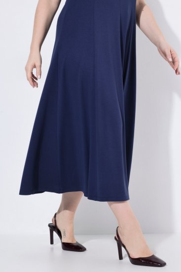 Ulla Popken 852680 Avondjurk Donkerblauw - Avondjurken - Grote maten avondkleding