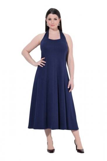 Ulla Popken 852680 Avondjurk Donkerblauw - Avondjurken - Grote maten avondkleding