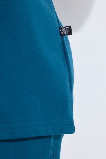 Ulla Popken 852710 Loungetrui met lange mouwen Petrol - Pyjama's en Loungewear - 
