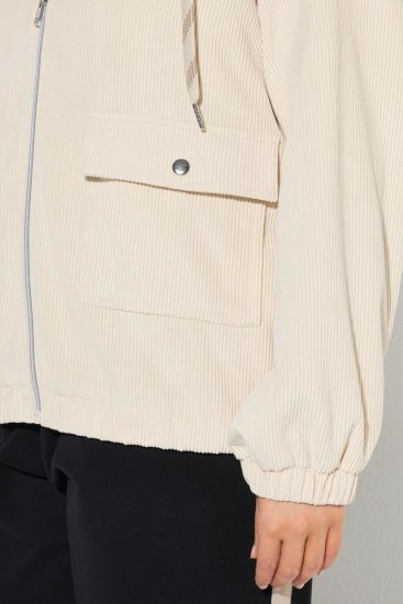 Ulla Popken 852802 Corduroy jack Gebroken wit - Jassen - Grote maten jassen voor dames