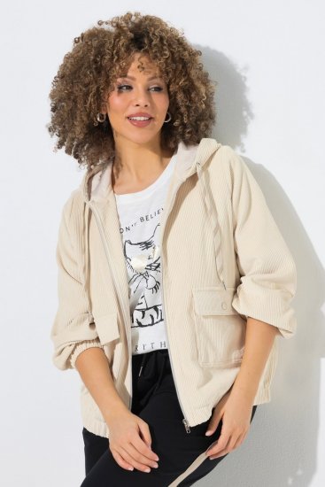 Ulla Popken 852802 Corduroy jack Gebroken wit - Jassen - Grote maten jassen voor dames