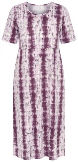 Ulla Popken 852854 Gestreepte midi-jurk Bruin - Midi jurken - Midi-jurken in grote maten