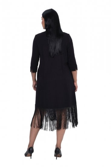Ulla Popken 852937 Jersey jurk Zwart - Jersey jurken - 