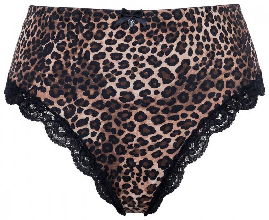 Ulla Popken 853106 Strings met dierenprint Zwart - Slips - 