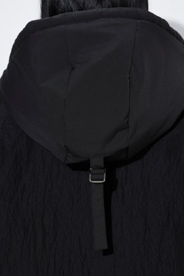 Ulla Popken 853351 Waterdichte gewatteerde Sympatex jas met capuchon Zwart - Jassen - Grote maten jassen voor dames