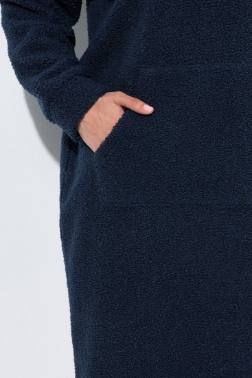 Ulla Popken 853353 Loungejurk met capuchon Donkerblauw - Pyjama's en Loungewear - 