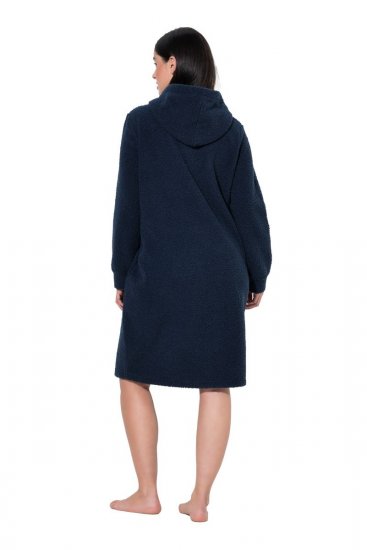 Ulla Popken 853353 Loungejurk met capuchon Donkerblauw - Pyjama's en Loungewear - 