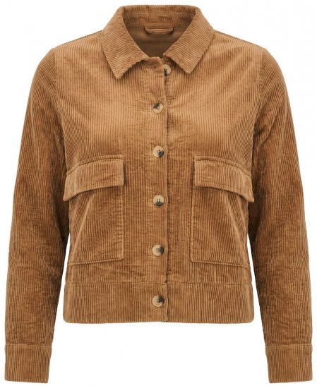 Ulla Popken 853421 Corduroy jack Bruin - Jassen - Grote maten jassen voor dames