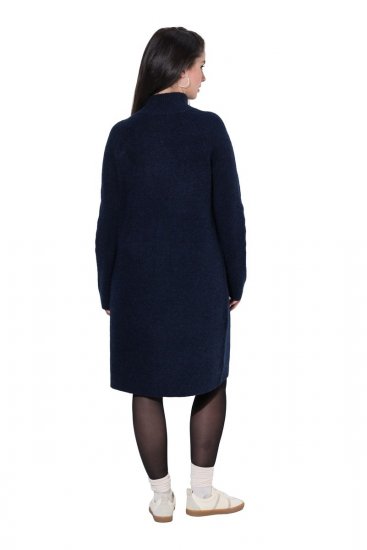 Ulla Popken 853504 Gebreide jurk met col Donkerblauw - Kleedjes - Jurken in elke maat