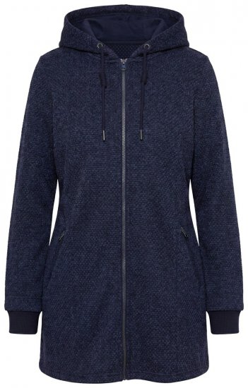 Ulla Popken 853577 Fleecejack Donkerblauw - Jassen - Grote maten jassen voor dames