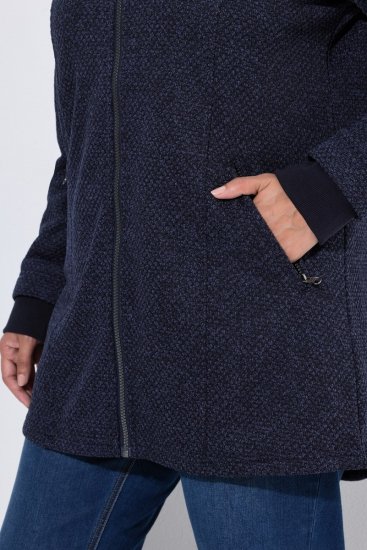 Ulla Popken 853577 Fleecejack Donkerblauw - Jassen - Grote maten jassen voor dames