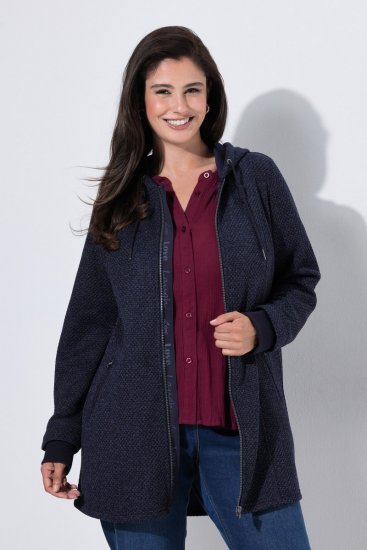 Ulla Popken 853577 Fleecejack Donkerblauw - Jassen - Grote maten jassen voor dames