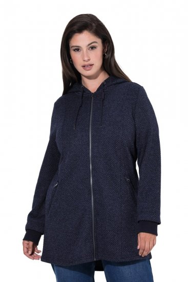 Ulla Popken 853577 Fleecejack Donkerblauw - Jassen - Grote maten jassen voor dames