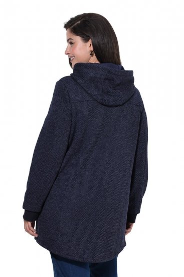 Ulla Popken 853577 Fleecejack Donkerblauw - Jassen - Grote maten jassen voor dames