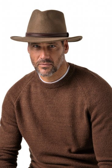 JP1880 853629 Wollen hoed Mokkabruin - Hoeden - 
